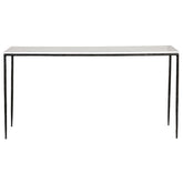 Perugia White Marble and Black Iron Finish Console Table